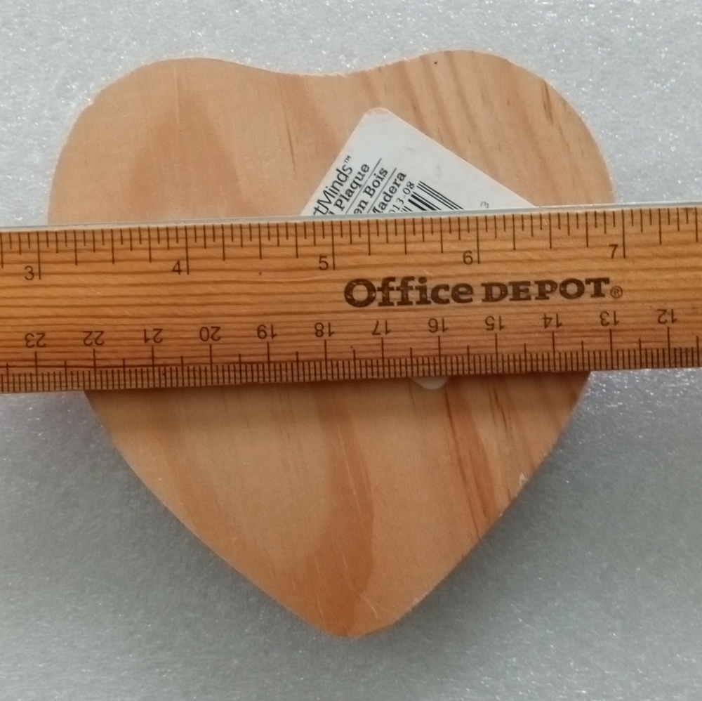 Natural Wood Plaque Heart Decor - 4" x 4" - Picture 6 of 10
